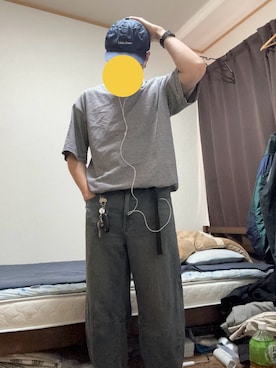 「低身長」｜「アイテム（キャップ）」を使った、ギバンさん（メンズ・162cm）の夏コーディネート