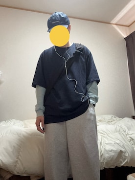 「TACOMA FUJI RECORDS（タコマフジレコード）のアイテム（キャップ、ブルー系）」を使った、ギバンさん（メンズ・162cm）の春コーディネート