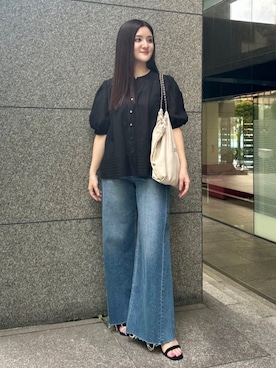 「JILL STUART（ジルスチュアート）のアイテム（トートバッグ）」を使った、JILLSTUARTさん（レディース・158cm）の夏コーディネート