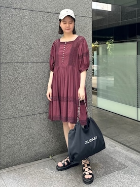「JILL STUART（ジルスチュアート）のアイテム（トートバッグ）」を使った、JILLSTUARTさん（レディース・170cm）の夏コーディネート