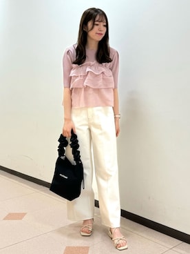「JILL STUART（ジルスチュアート）のアイテム（トートバッグ）」を使った、JILLSTUARTさん（レディース・158cm）の夏コーディネート