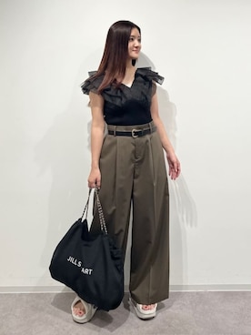 「JILL STUART（ジルスチュアート）のアイテム（トートバッグ）」を使った、JILLSTUARTさん（レディース・157cm）の夏コーディネート