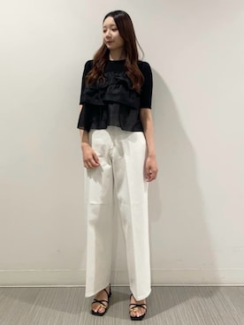 「JILL STUART（ジルスチュアート）のアイテム（パンツ）」を使った、JILLSTUARTさん（レディース・163cm）の夏コーディネート