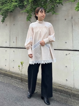 ジルスチュアート　ダヴィ衿付コンビブラウス JILL STUART（ジルスチュアート）の「◇《Endy ROBE》ダヴィ衿付