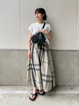 「RIVEDROITE」｜「アイテム（帽子）」を使った、miuさん（レディース・158cm）の春コーディネート
