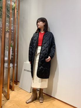 「RIVEDROITE」｜「アイテム（その他アウター）」を使った、miuさん（レディース・158cm）の秋コーディネート