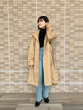 「RIVEDROITE」｜「アイテム（モッズコート）」を使った、miuさん（レディース・158cm）の冬コーディネート