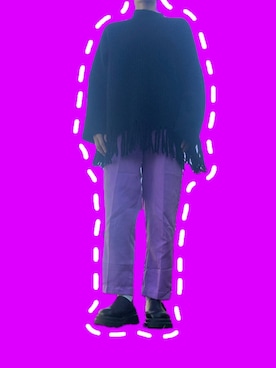 「AMERICAN HOLIC（アメリカンホリック）のフリンジニットプルオーバー（ニット/セーター、ブラック系）」を使った、みぃさん（レディース・159cm）の春コーディネート