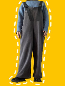 「coca（coca）（コカ）の＼新色登場／ヤク風フワフワ丸首プルオーバーニット（ニット/セーター、ブルー系）」を使った、みぃさん（レディース・159cm）の春コーディネート