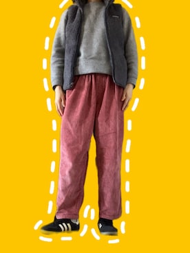 「patagonia（パタゴニア）のアイテム（その他アウター、グレー系）」を使った、みぃさん（レディース・159cm）の春コーディネート