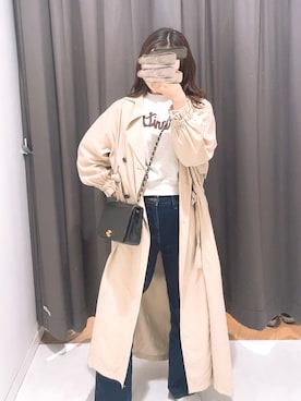 「FREE'S MART（フリーズマート）のアイテム（トレンチコート）」を使った、Nさん（レディース・156cm）の春コーディネート