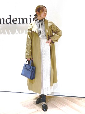 「#今日のコーデ」｜「アイテム（トレンチコート）」を使った、AKARIさん（レディース・162cm）の冬コーディネート