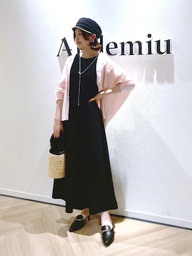 「キレイめコーデ」｜「アイテム（キャスケット）」を使った、AKARIさん（レディース・162cm）の春コーディネート