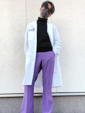 「BASQUE magenta（バスクマゼンタ）のアイテム（スラックス）」を使った、ゆうさん（メンズ・175cm）の秋コーディネート