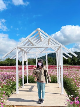 「Taiwan」｜「アイテム（その他アウター）」を使った、Yanさん（レディース・150cm）の秋コーディネート