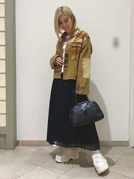 「AVIREX（アヴィレックス）のLINE CREW SOCKS/ ラインクルーソックス（ソックス/靴下）」を使った、REINA Üさん（レディース・163cm）の夏コーディネート