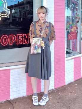 「アイテム（シュシュ）」を使った、きなさん（レディース・165cm）の冬コーディネート