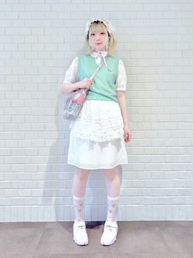 「アイテム（ベスト）」を使った、きなさん（レディース・165cm）の夏コーディネート