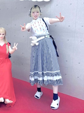 「アイテム（雑貨/ホビー、ホワイト系）」を使った、きなさん（レディース・165cm）の夏コーディネート