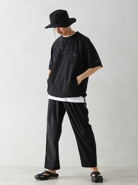 「JOURNAL STANDARD relume（ジャーナルスタンダード　レリューム）のアイテム（帽子）」を使った、enoさん（メンズ・174cm）の春コーディネート