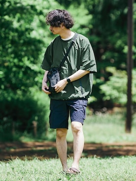 「SIERRA DESIGNS（シェラデザイン）のアイテム」を使った、enoさん（メンズ・174cm）の夏コーディネート