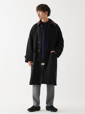 「JOURNAL STANDARD relume（ジャーナルスタンダード　レリューム）のアイテム（ステンカラーコート）」を使った、enoさん（メンズ・174cm）の秋コーディネート