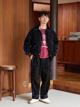 「SKOOKUM（スクーカム）のアイテム」を使った、enoさん（メンズ・174cm）の秋コーディネート