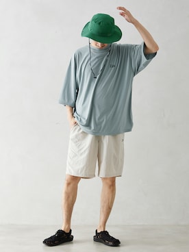 「JOURNAL STANDARD relume（ジャーナルスタンダード　レリューム）のアイテム（帽子）」を使った、enoさん（メンズ・174cm）の春コーディネート