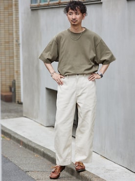 「ARMY TWILL（アーミーツイル）のアイテム（トップス）」を使った、enoさん（メンズ・174cm）の夏コーディネート