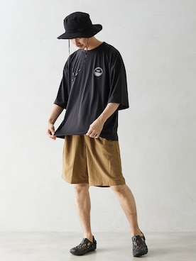「JOURNAL STANDARD relume（ジャーナルスタンダード　レリューム）のアイテム（帽子）」を使った、enoさん（メンズ・174cm）の春コーディネート