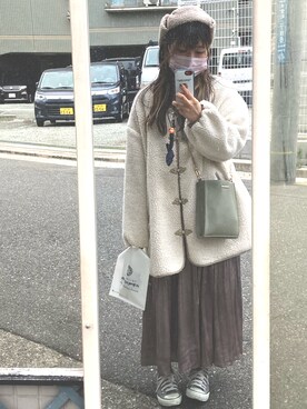 「AS as know as（エーエス アズノウアズ）のアイテム（ジャケット/アウター）」を使った、harunaさん（レディース・151cm）の冬コーディネート