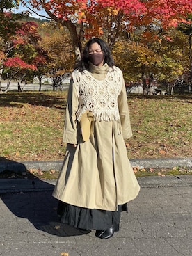 「BLACK BY MOUSSY（ブラックバイマウジー）のアイテム（その他アウター）」を使った、SATOMIさん（レディース・158cm）の秋コーディネート
