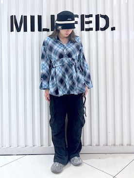 「アイテム（スウェットパンツ）」を使った、石田 莉央さん（レディース・161cm・20代）の夏コーディネート