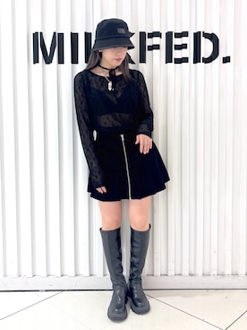 「ロングブーツ」｜石田 莉央さん（レディース・161cm・20代）の夏コーディネート