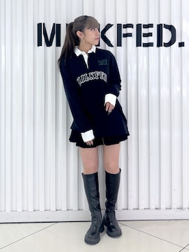 「ロングブーツ」｜石田 莉央さん（レディース・161cm・20代）の秋コーディネート