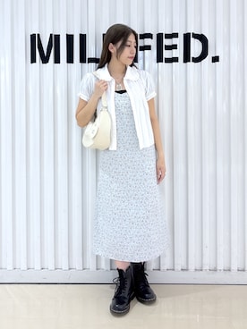 「MILKFED.（ミルクフェド）のアイテム」を使った、石田 莉央さん（レディース・161cm）の夏コーディネート