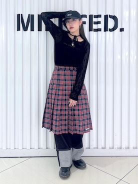 「アイテム（キャップ）」を使った、石田 莉央さん（レディース・161cm・20代）の夏コーディネート