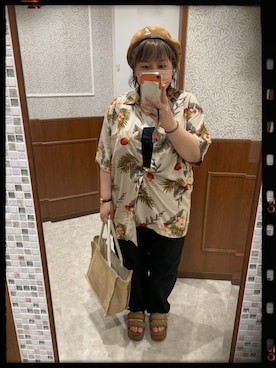 「ぽっちゃり」｜「アイテム（サロペット/オーバーオール）」を使った、yamaさん（レディース・152cm）の夏コーディネート