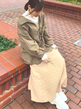 「カジュアルダウン」｜「アイテム（その他アウター）」を使った、mioさん（レディース・157cm）の秋コーディネート