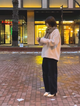 「LOWRYS FARM（ローリーズファーム）のストレッチヒールブーツ　851418（ブーツ）」を使った、mioさん（レディース・157cm）の冬コーディネート