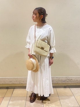 「新作」｜「アイテム（ノーカラージャケット）」を使った、えりさん（レディース・154cm）の春コーディネート