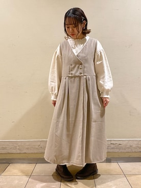 「Samansa Mos2（サマンサ モスモス）のアイテム（ブーツ）」を使った、えりさん（レディース・154cm）の冬コーディネート