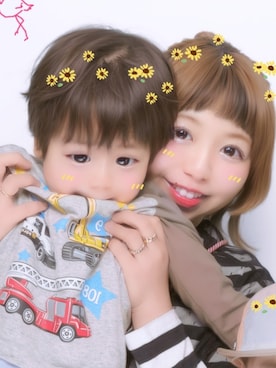 「AIKO（アイコ）のアイテム」を使った、I♡Kさん（キッズ・90cm）の夏コーディネート