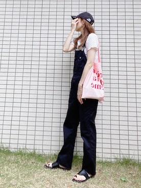 「CLANE（クラネ）のアイテム（オールインワン・サロペット）」を使った、chan-miさん（レディース・163cm）の夏コーディネート