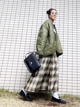 「H&M（エイチ・アンド・エム）のアイテム（ローファー）」を使った、chan-miさん（レディース・163cm）の冬コーディネート