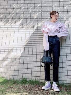 「ペグトップハイライズジーンズ」｜chan-miさん（レディース・163cm）の秋コーディネート