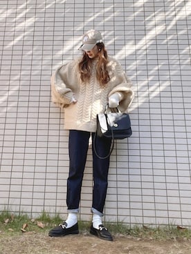 「袖ボリューム」｜「アイテム（その他）」を使った、chan-miさん（レディース・163cm）の秋コーディネート