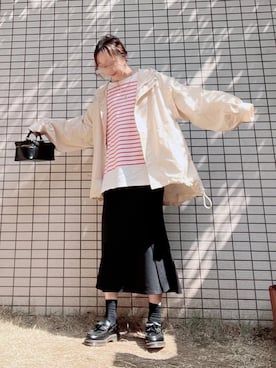 「プチプラミックス」｜「アイテム（マウンテンパーカー）」を使った、chan-miさん（レディース・163cm）の春コーディネート