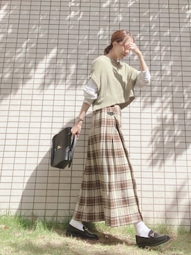 「H&M（エイチ・アンド・エム）のアイテム（ローファー）」を使った、chan-miさん（レディース・163cm）の秋コーディネート