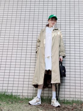 「チュニック」｜「アイテム（ステンカラーコート）」を使った、chan-miさん（レディース・163cm）の秋コーディネート